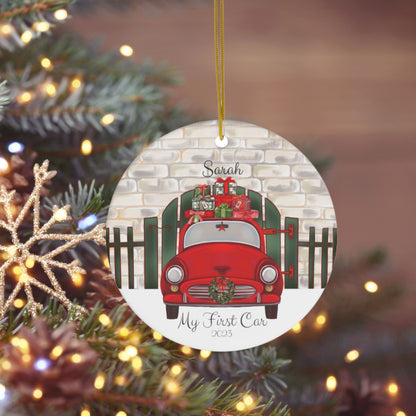 My First Car Christmas Ornament Personalized Custom Name Ornament