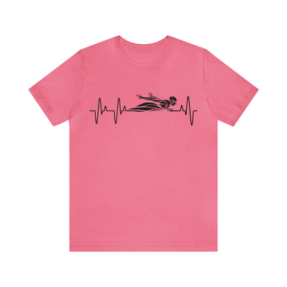 Swimming Heartbeat Shirt Swimmer T Shirt Gift for Swimming Coach Unisex Swimmer Tee Beach Vacation Shirt Swim Sport Shirt Gift For Swim Team