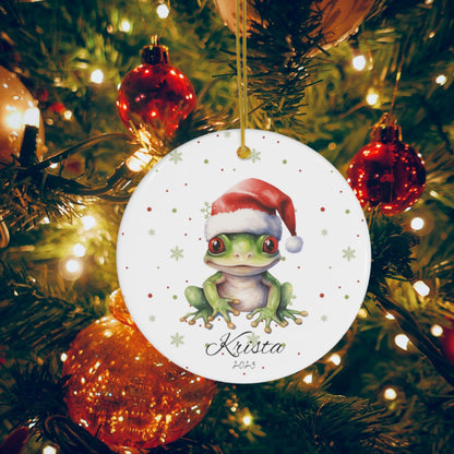 Personalized Frog Christmas Ornament Frog Lover Gift