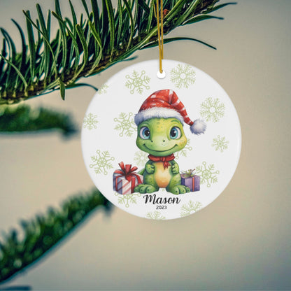 Personalized Dinosaur Christmas Ornament Custom Name Ornament