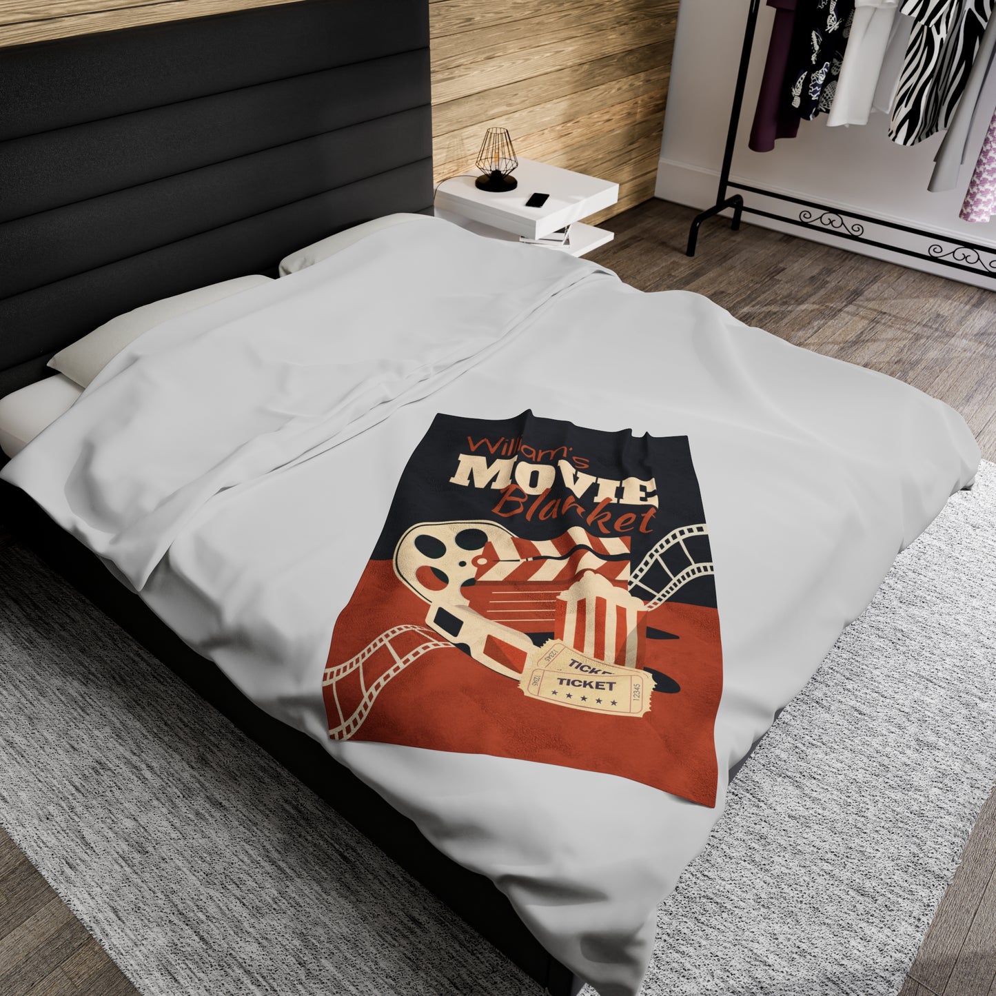 Personalized Movie Night Blanket Unique Retro Throw Blanket