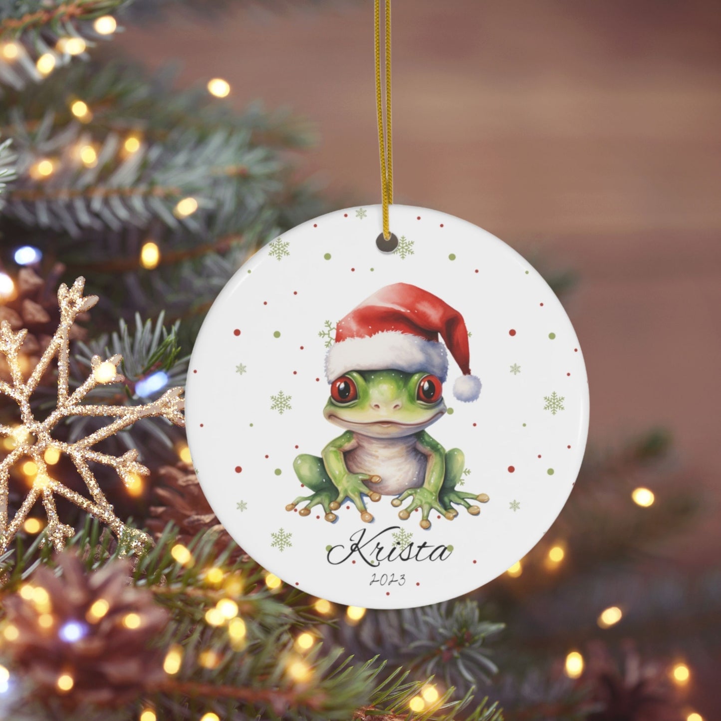 Personalized Frog Christmas Ornament Frog Lover Gift