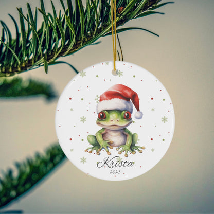 Personalized Frog Christmas Ornament Frog Lover Gift