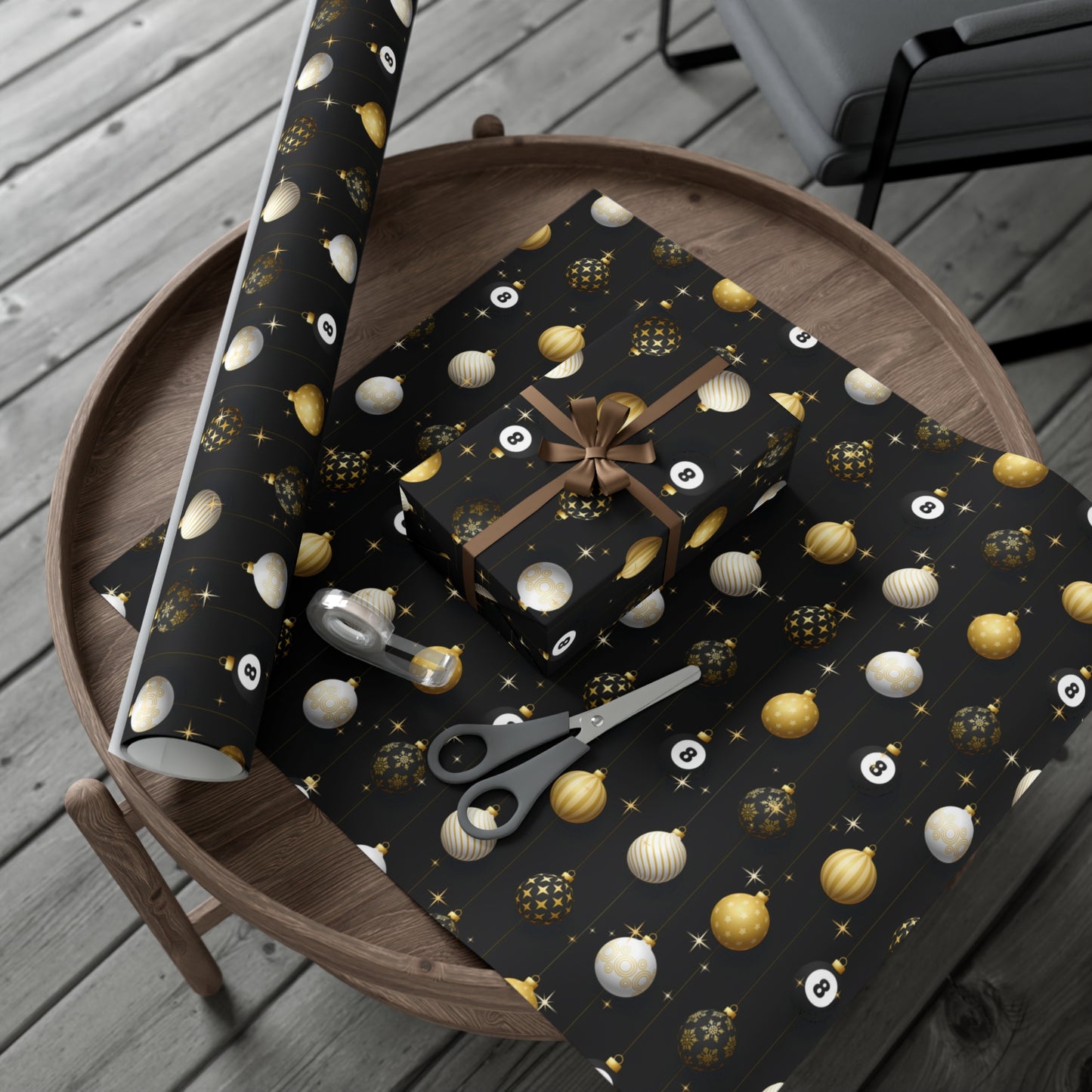 Billiards Christmas Wrapping Paper