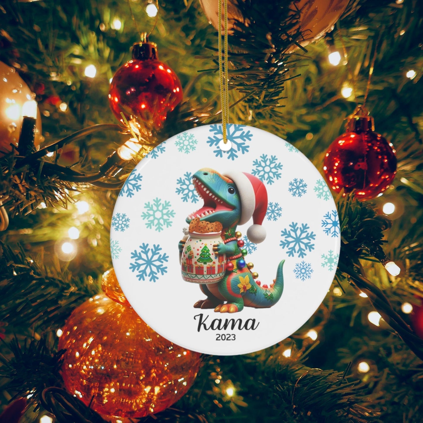 Personalized Dinosaur Christmas Ornament Dinosaur Gift