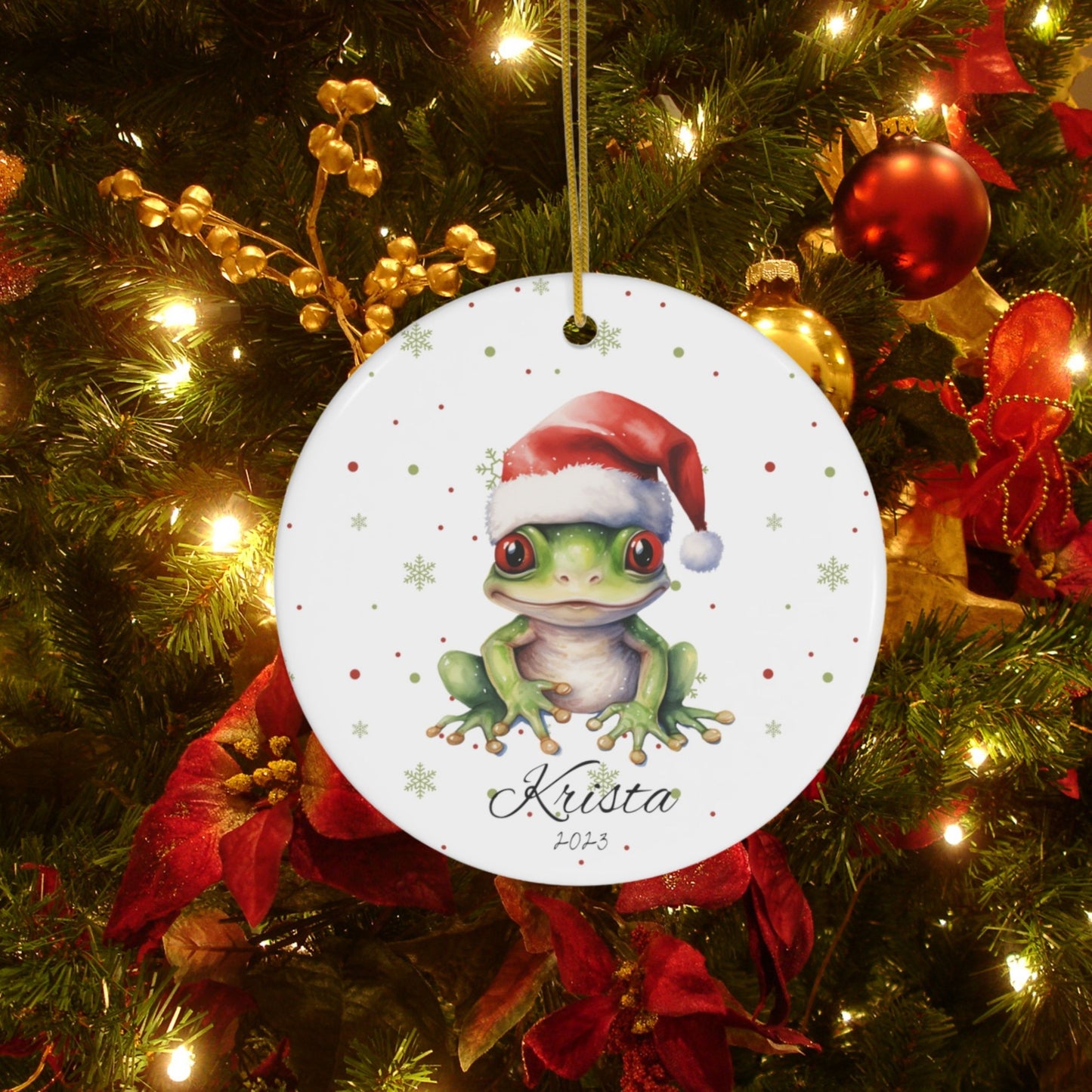 Personalized Frog Christmas Ornament Frog Lover Gift