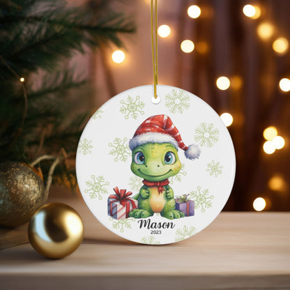 Personalized Dinosaur Christmas Ornament Custom Name Ornament