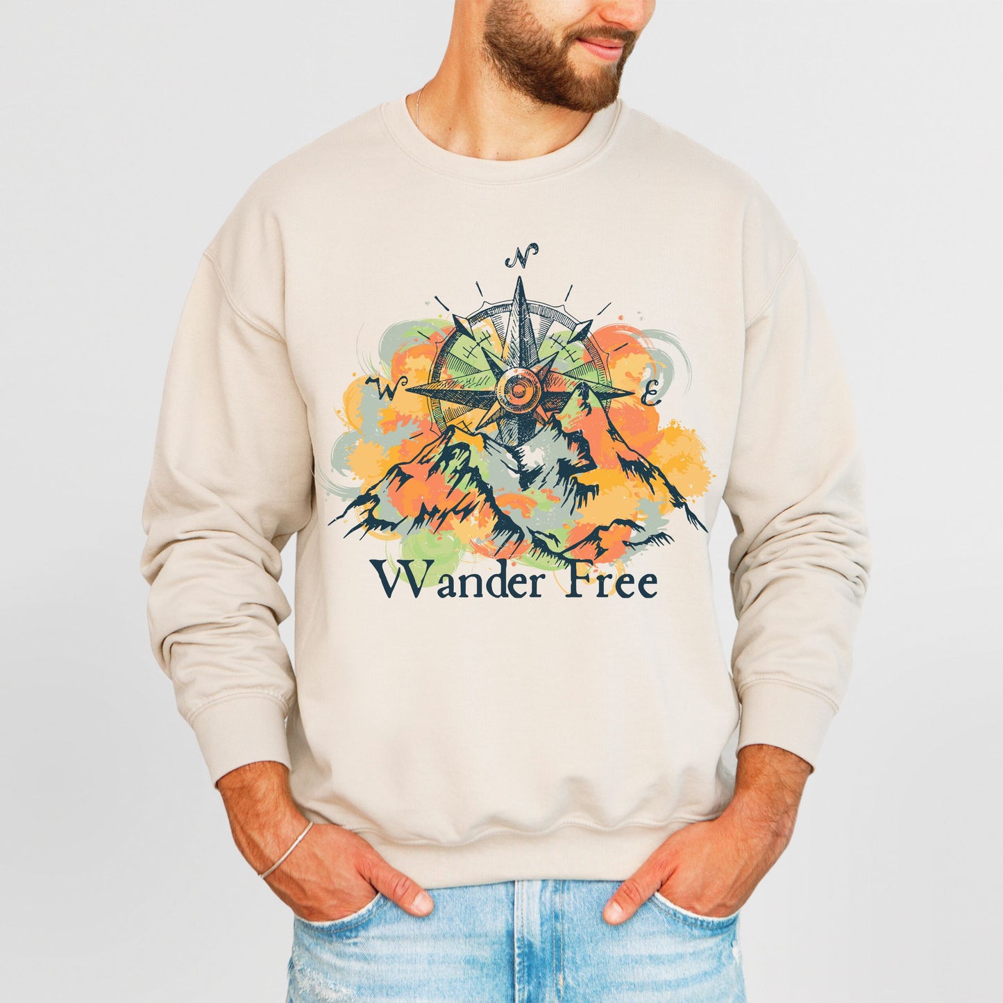 Mountain Sweatshirt Nature Lover Gift, Warm Cozy Sweatshirt Outdoorsman Gift Hiking Sweatshirt Minimalist Sweatshirt Outdoor Sweatshirt