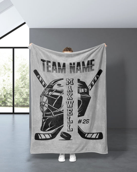 Personalized Hockey Blanket Custom Hockey Gift