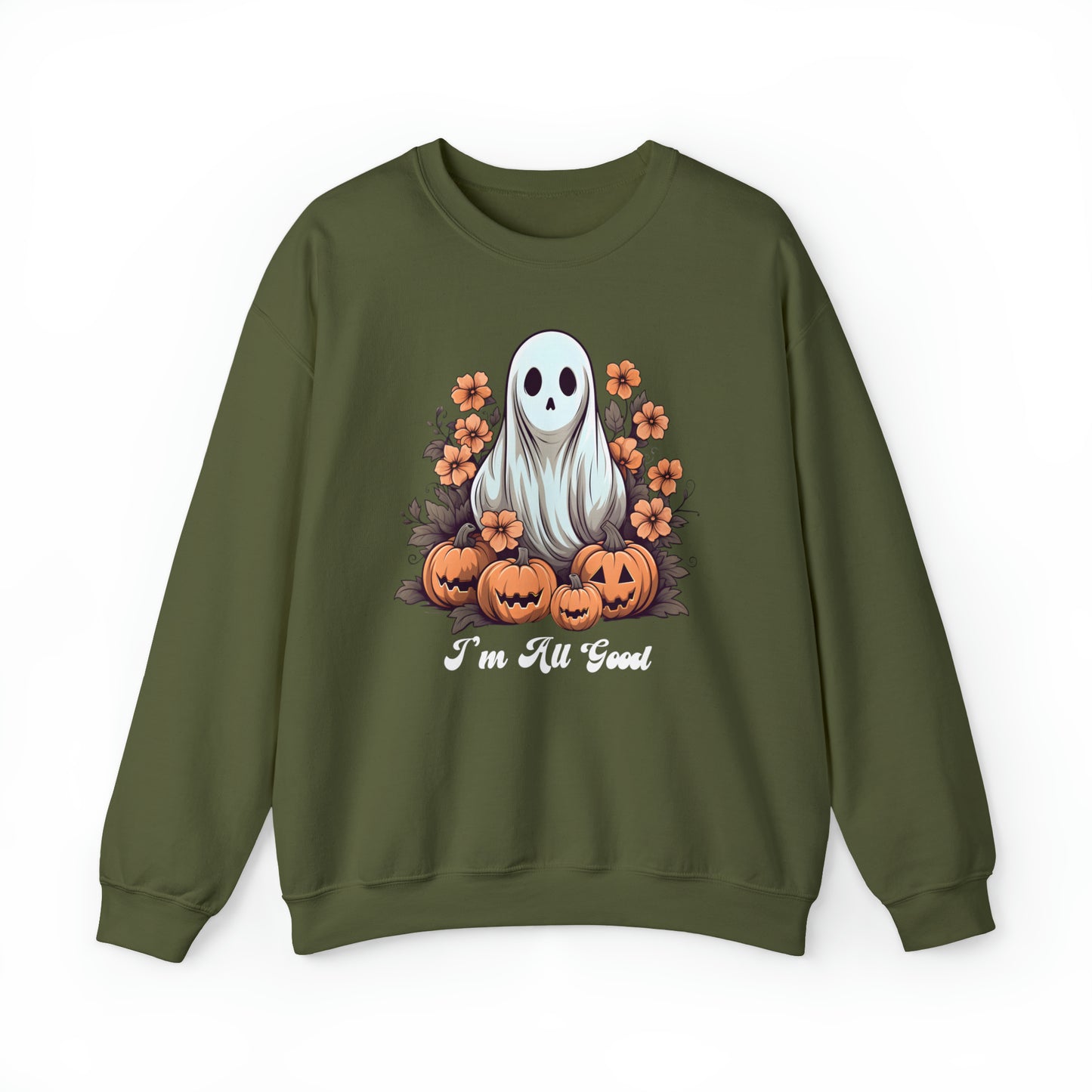 Retro Floral Ghost Sweatshirt, Retro Halloween Ghost Sweatshirt Groovy Ghost Shirt Floral Halloween Shirt Cute Ghost Spooky Season Shirt