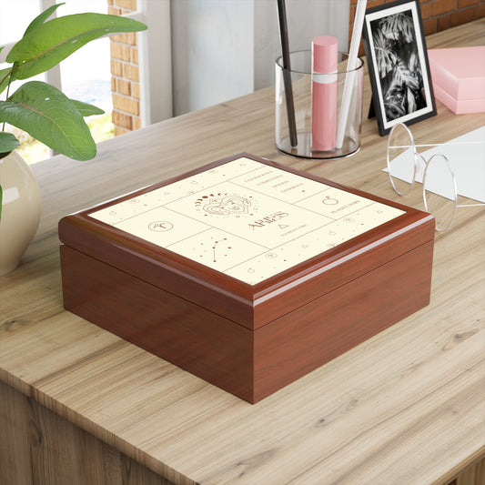 Aries Jewelry Organizer Keepsake Box