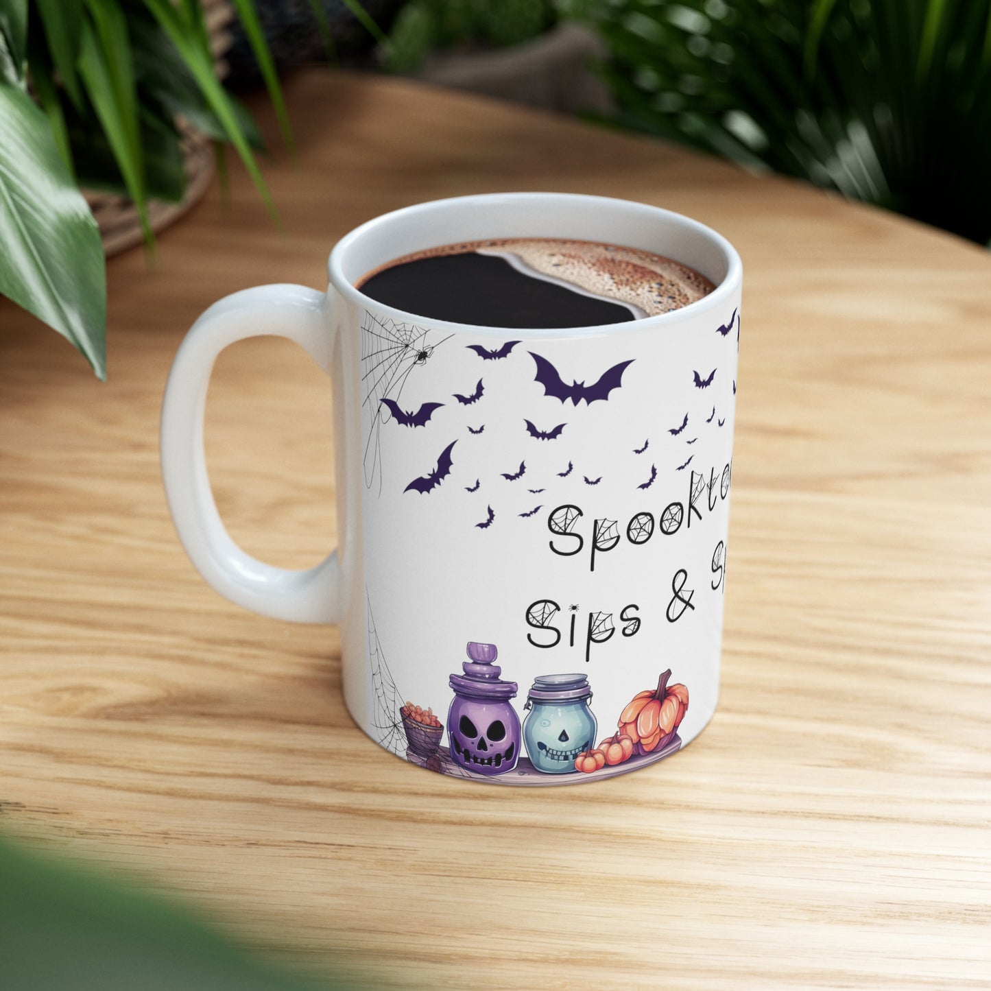 Retro Halloween Coffee Mug Spooky Season Mug Witchy Mug Halloween Cauldron Mug Halloween Spider Web Mug Retro Pumpkin Mug Halloween Kitchen