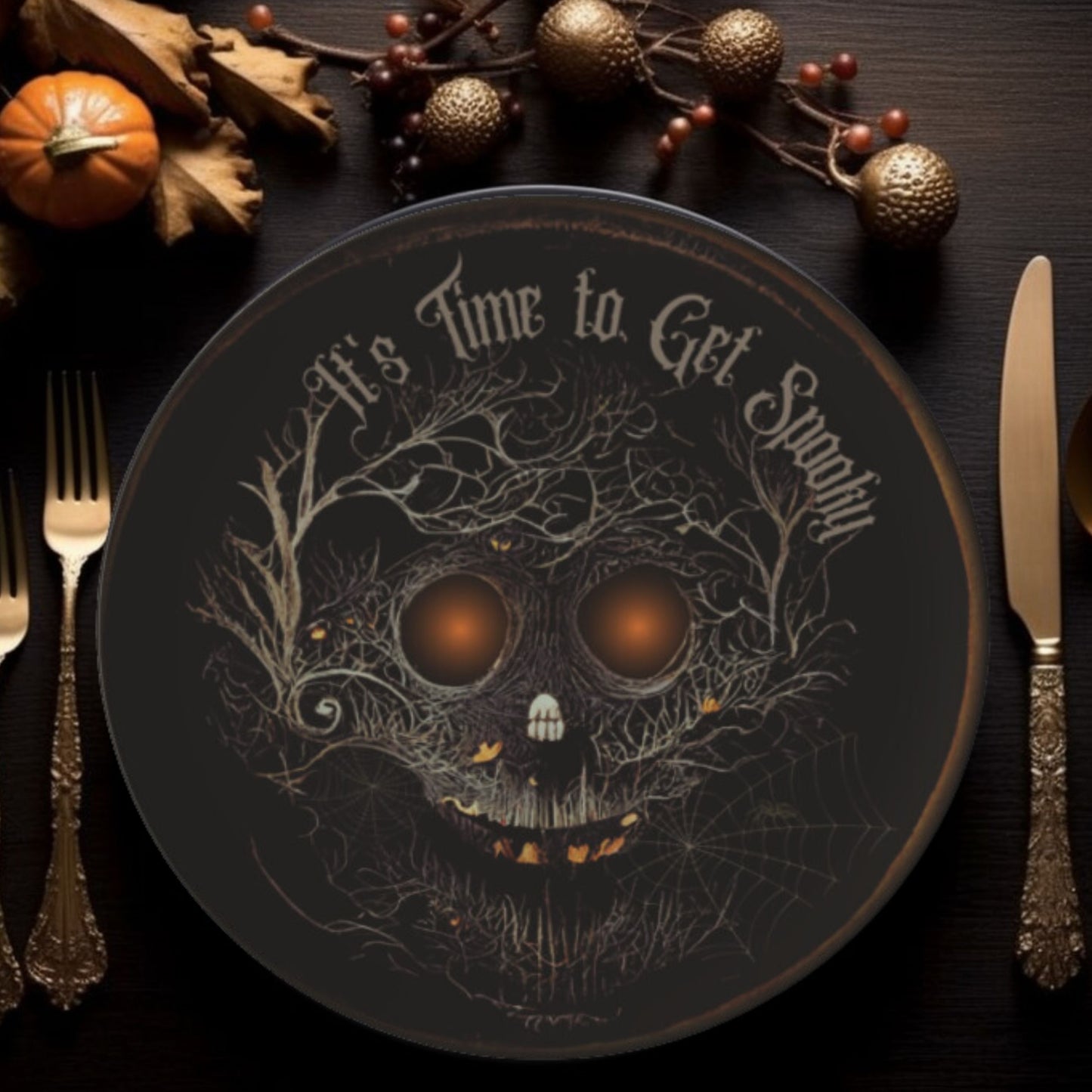 Scary Halloween China Plate Spooky Halloween Decor