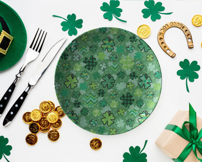 St Patricks Day Plastic Shamrock Plate