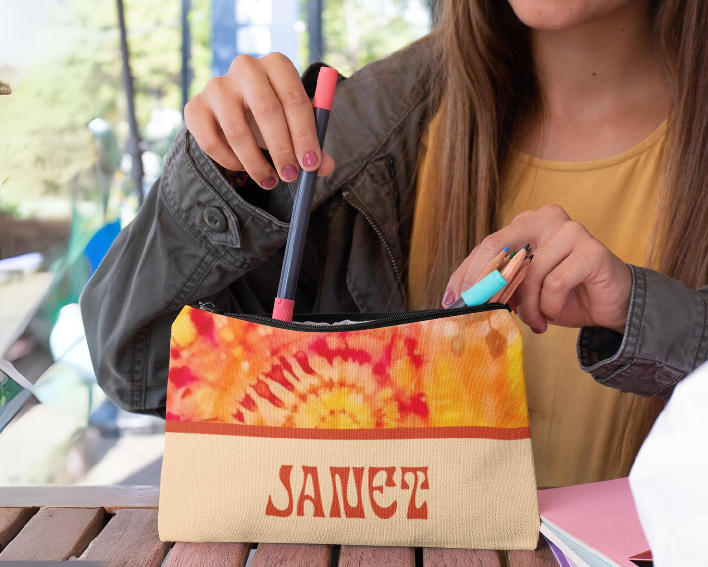 Personalized Tie Dye Pencil Case Back to School Gift