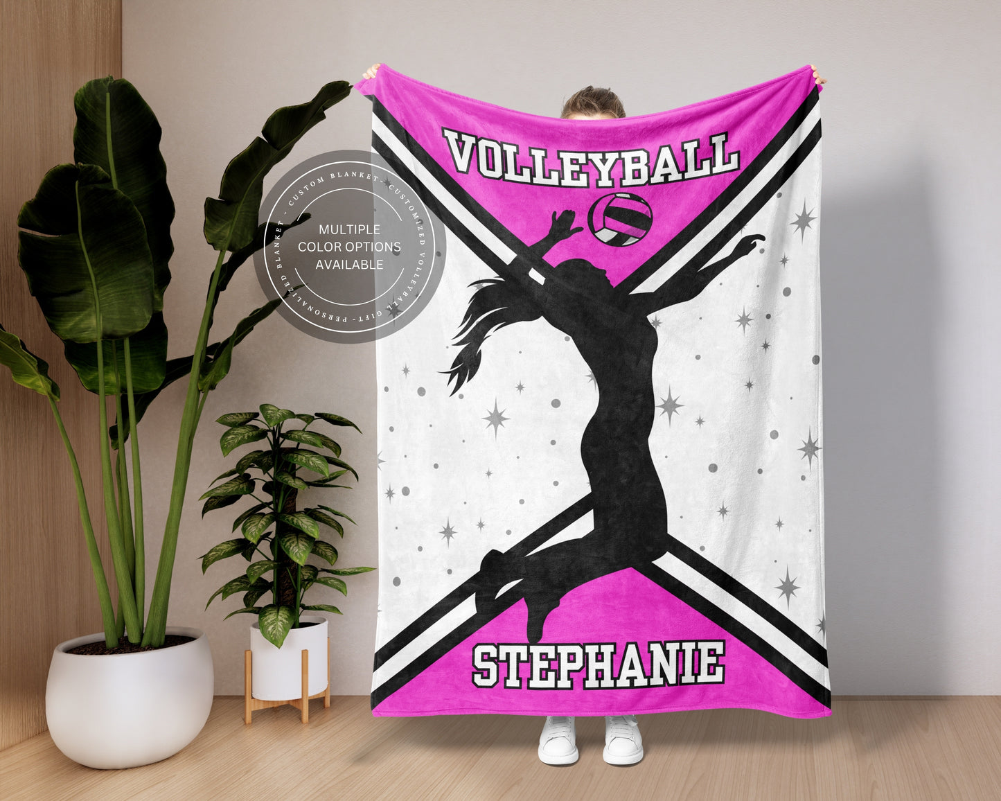 Personalized Volleyball Blanket Custom Volleyball Gift