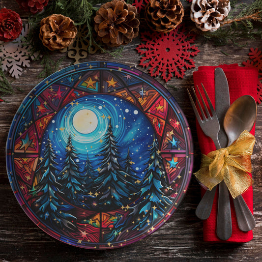 Thermosaf Polymer Plastic Christmas Party Dinner Plate