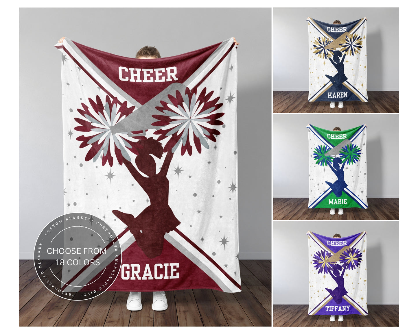 Personalized Cheerleader Blanket Custom Gift For Cheerleader