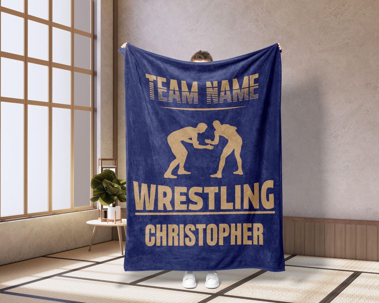 Personalized Wrestling Blanket Gift For Wrestler Custom Wrestling Team Gift