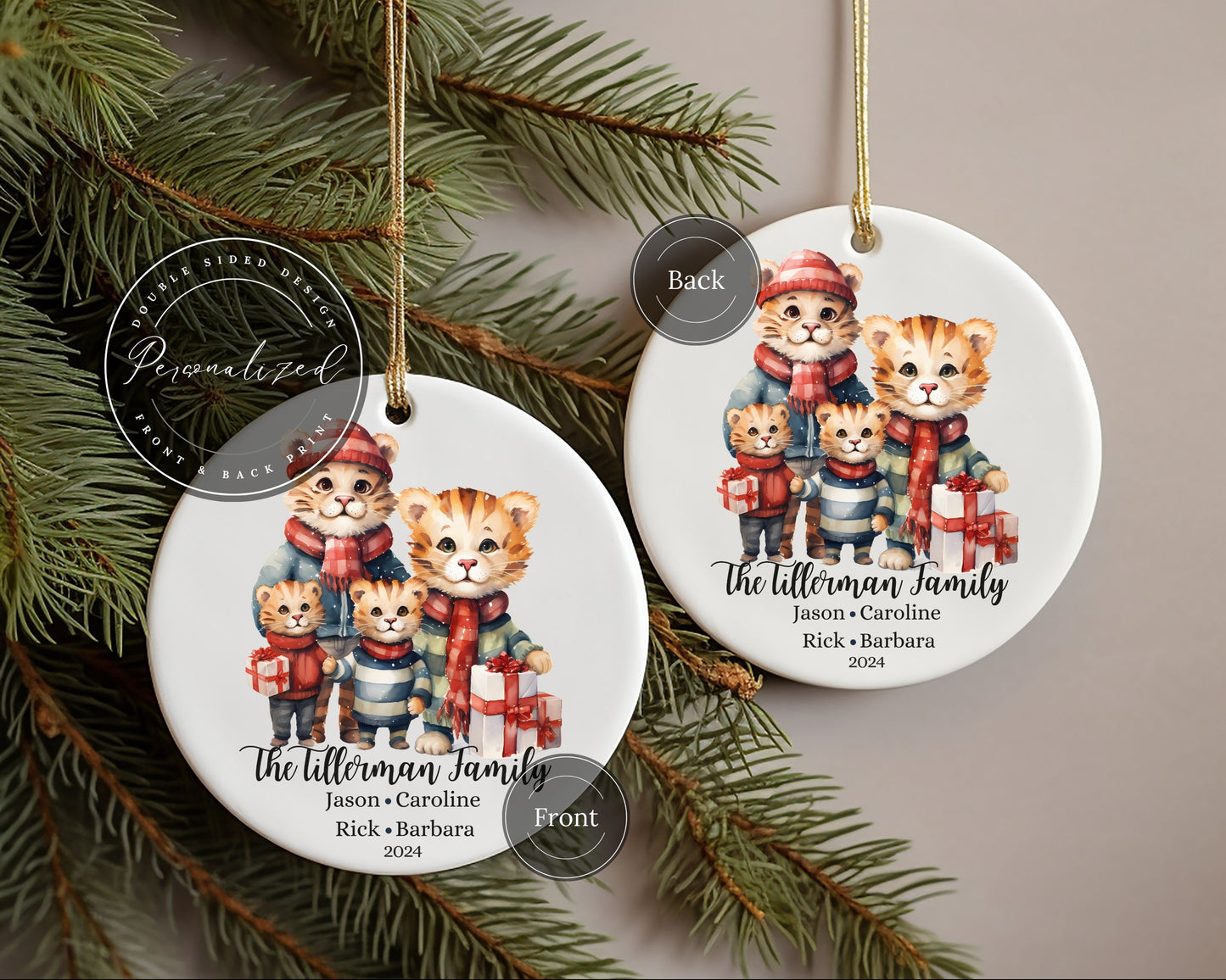 Personalized Family Of Four Christmas Ornament Gift For Family