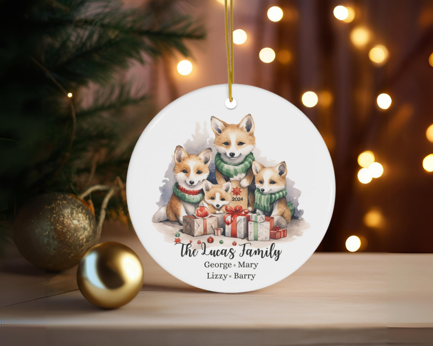 Personalized Family Of Four Christmas Ornament Holiday Gift For Family