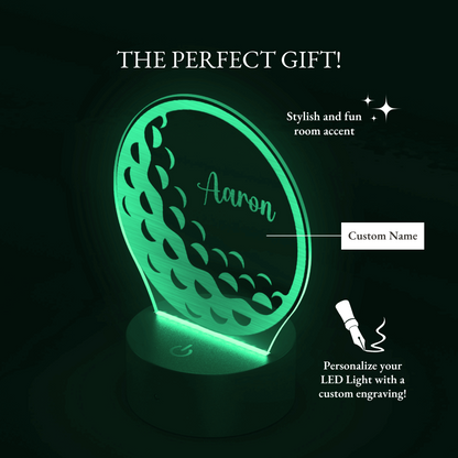 Personalized Golf Gift Golf Ball LED Name Light