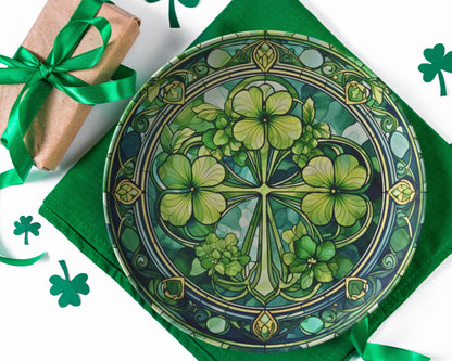 St Patricks Day Cookies Plate Thermosaf Polymer Plastic Shamrock Plate