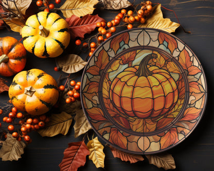 Rustic Fall Pumpkin Plates Autumn Table Decor