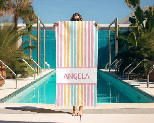 Personalized Beach Towel Custom Summer Gift