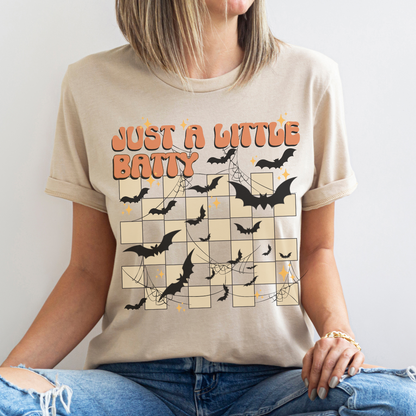 Just A Little Batty Funny Halloween Shirt For Women