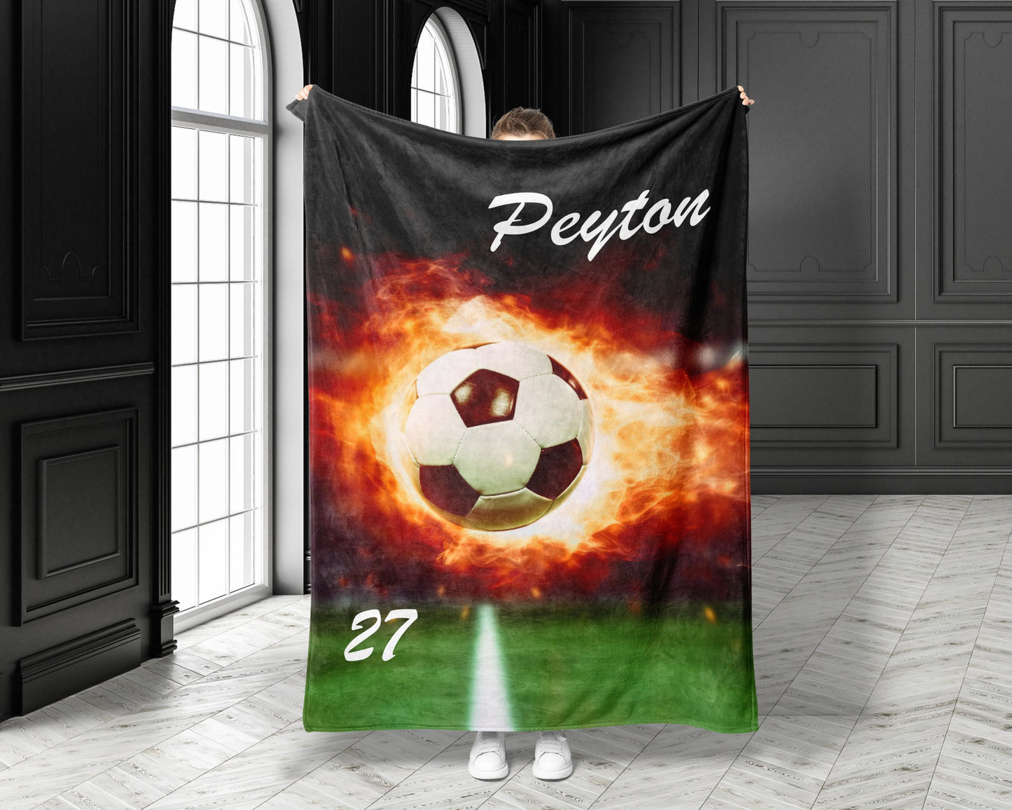 Custom Soccer Blanket Personalized Soccer Gift