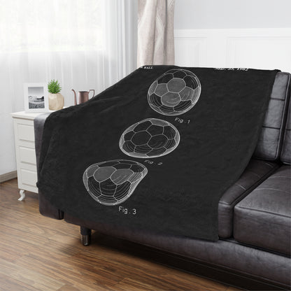 Soccer Ball Patent Blueprint Blanket Soccer Player Gift