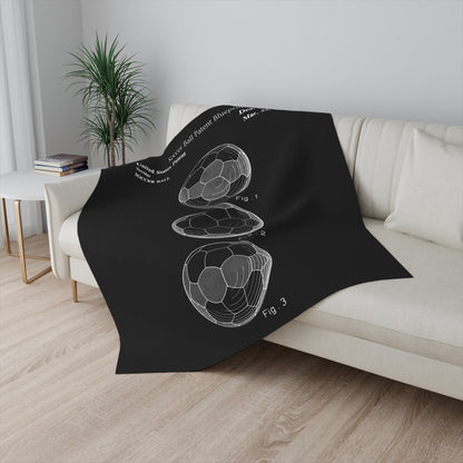 Soccer Ball Patent Blueprint Blanket Soccer Player Gift