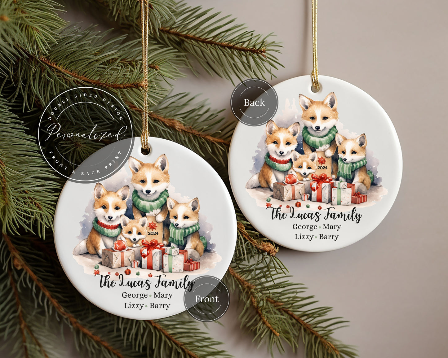 Personalized Family Of Four Christmas Ornament Holiday Gift For Family