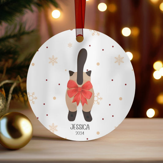 Funny Personalized Cat Christmas Ornament