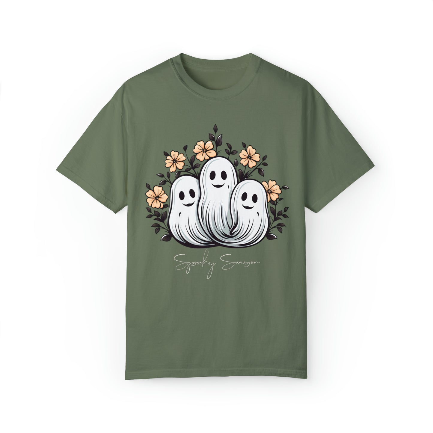 Spooky Season Retro Floral Ghost Shirt, Cute Ghost Spooky Season Shirt Retro Halloween Shirt Stay Spooky Comfort Colors Shirt