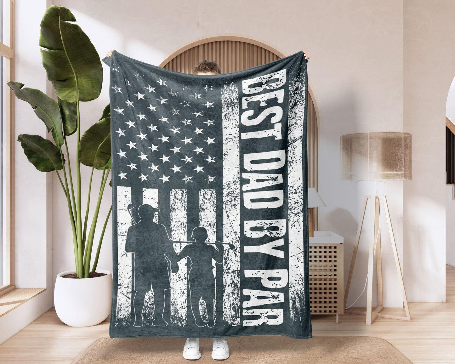 Best Dad By Par Golf Blanket Gift For Dad