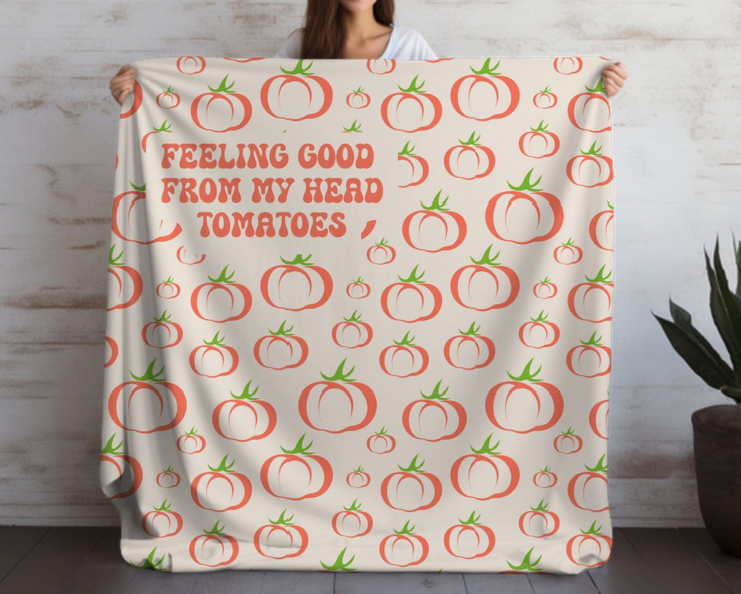 Feeling Good From My Head Tomatoes Blanket Soft Cozy Fall Blanket Comfy Sofa Throw Blanket Tomato Gift