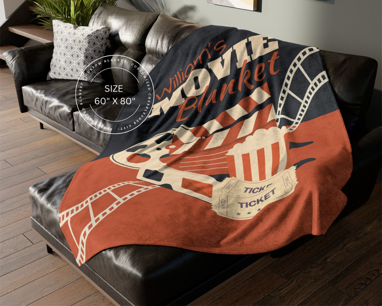 Personalized Movie Night Blanket Unique Retro Throw Blanket