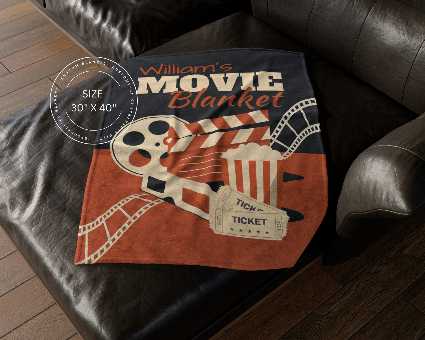 Personalized Movie Night Blanket Unique Retro Throw Blanket