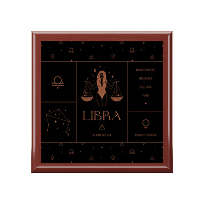 Libra Jewelry Organizer Keepsake Box, Jewelry Box Zodiac Sign Gift Valet Box Astrology Gift Treasure Box Unique Jewelry Box Horoscope Gifts