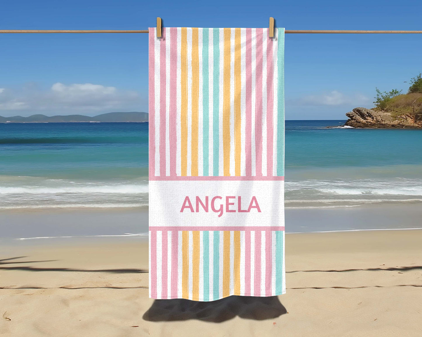 Personalized Beach Towel Custom Summer Gift