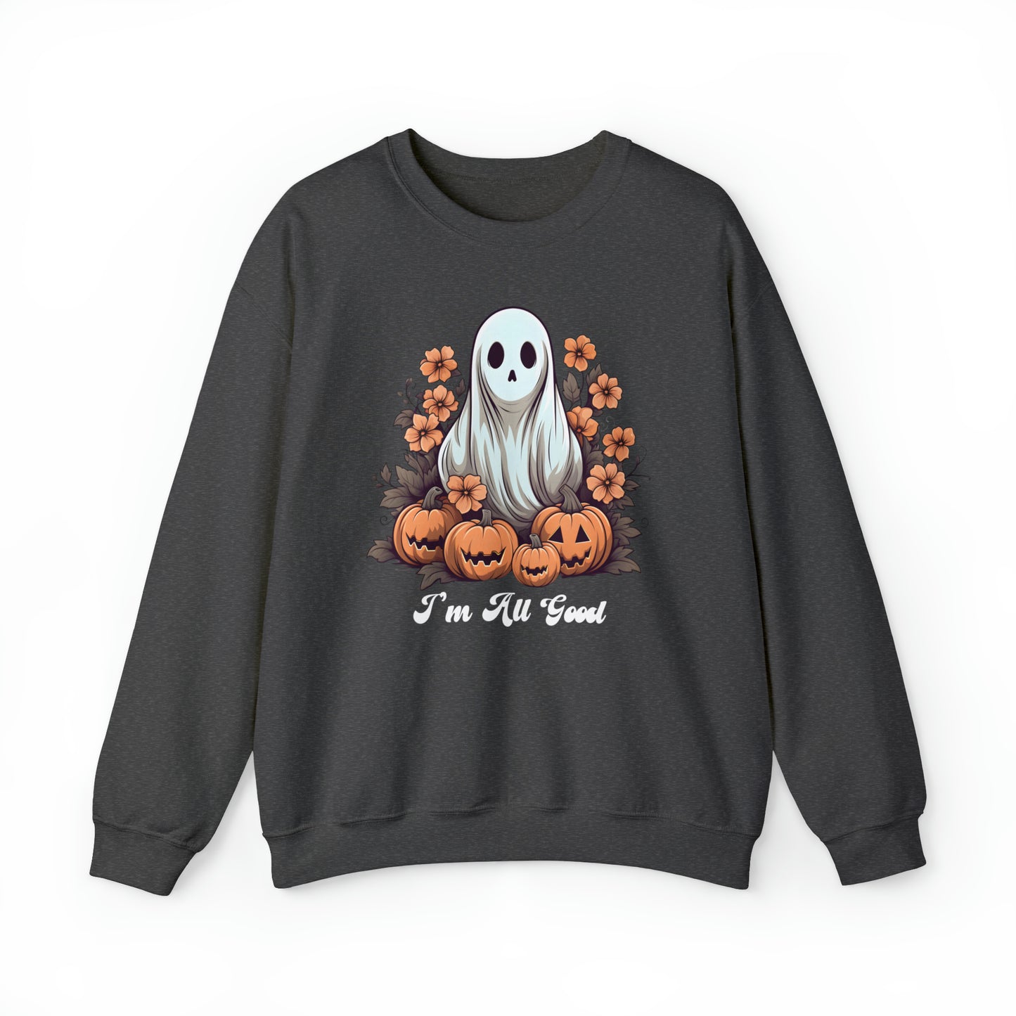 Retro Floral Ghost Sweatshirt, Retro Halloween Ghost Sweatshirt Groovy Ghost Shirt Floral Halloween Shirt Cute Ghost Spooky Season Shirt