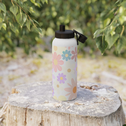 Stainless Steel Water Bottle Floral Water Bottle Gift for Her Pastel Summer Sports Bottle Travel Bottle Flowery Mom Gift Vacation Cup