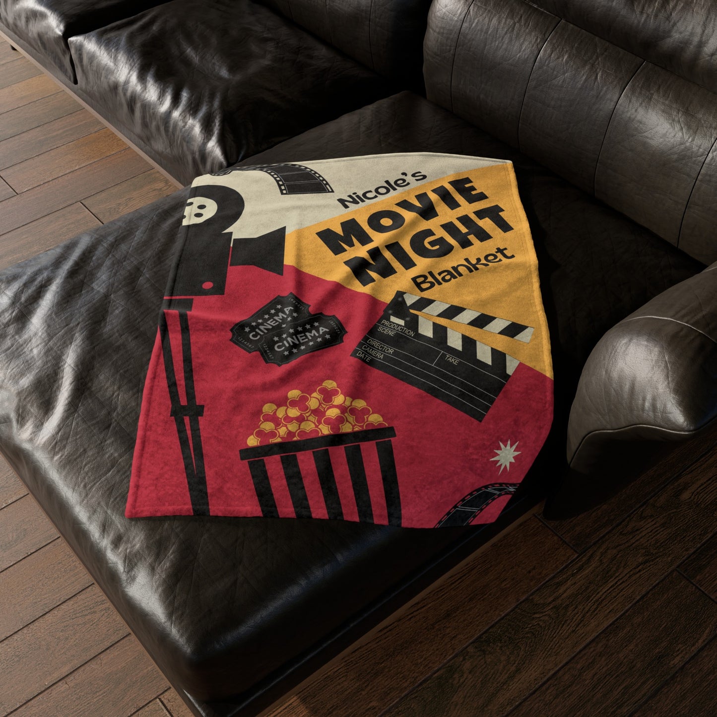 Personalized Movie Night Blanket Unique Retro Throw Blanket