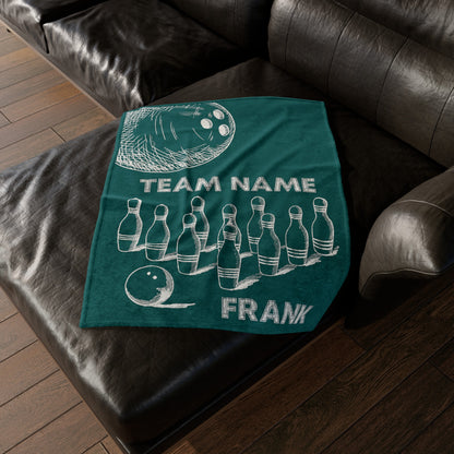 Personalized Bowling Gift Custom Name Blanket