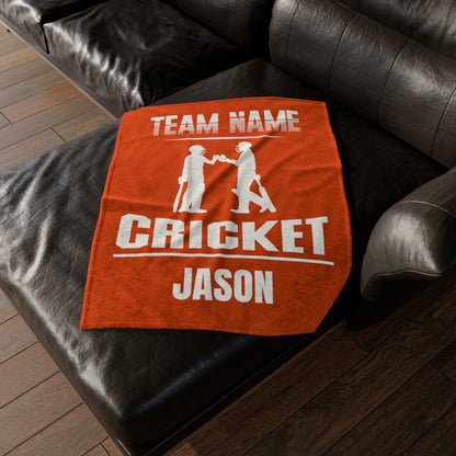 Custom Cricket Blanket With Name Personalized Cricket Player Gift