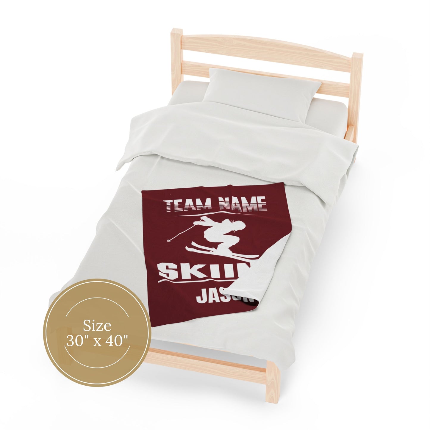 Personalized Ski Team Gift Customizable Blanket Gift For Skier