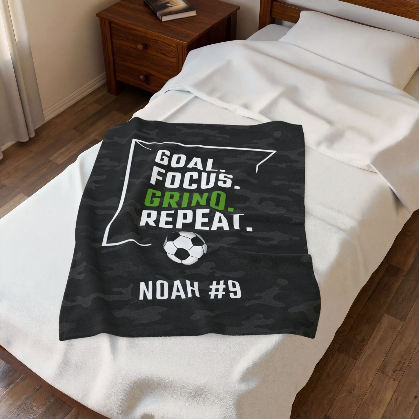 Personalized Camo Soccer Blanket