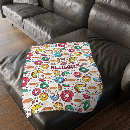 Donut Blanket Coffee Lover Gift